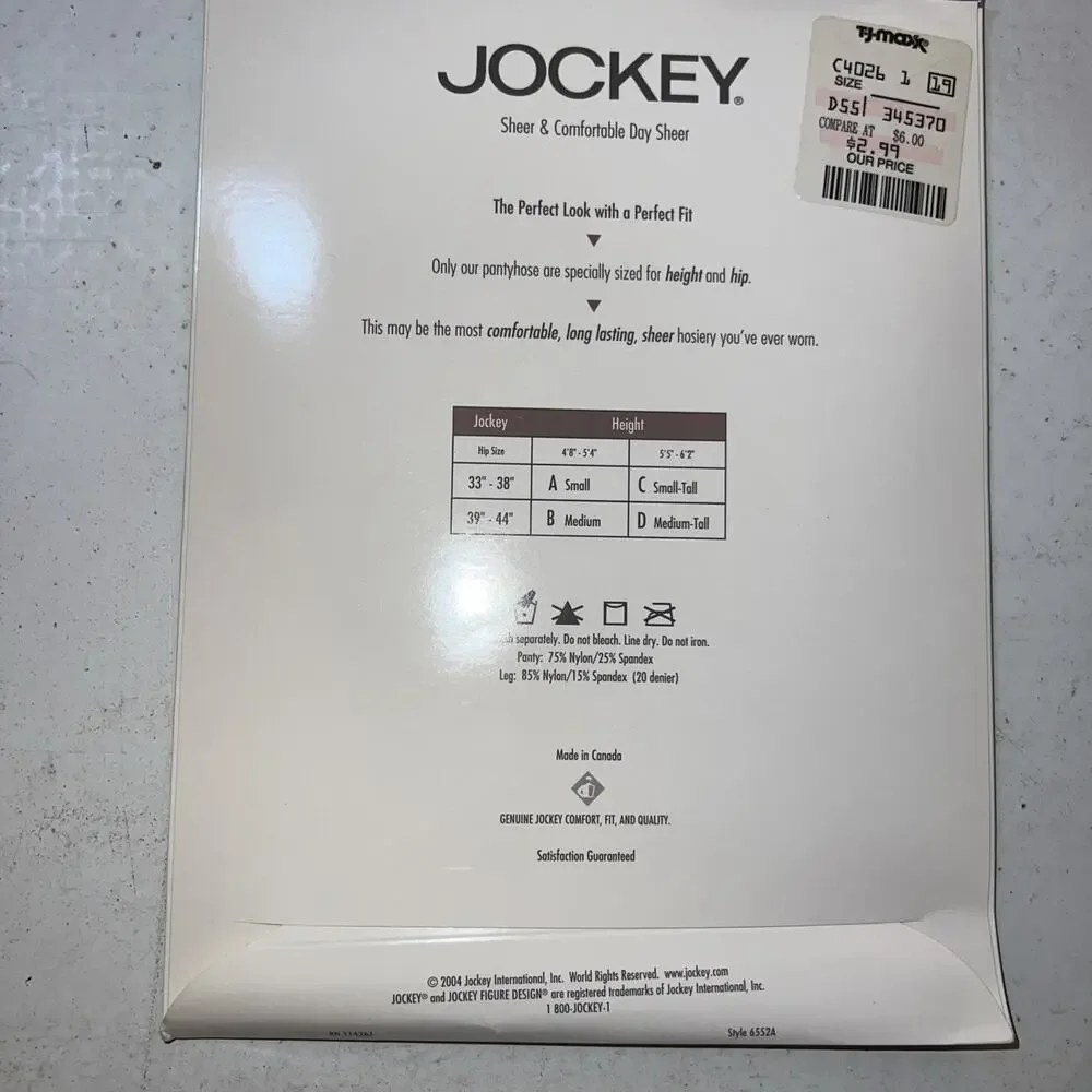 Vintage Jockey Control Top Sandalfoot Sheer Comfort 6552 B Medium Honey Beige